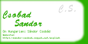 csobad sandor business card